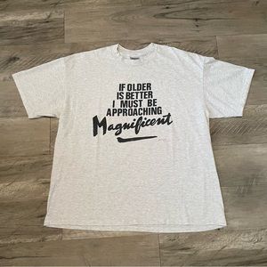 Vintage 90s Single Stitch "Old Age Aint Is Better" Graphic T-shirt Size 2XL